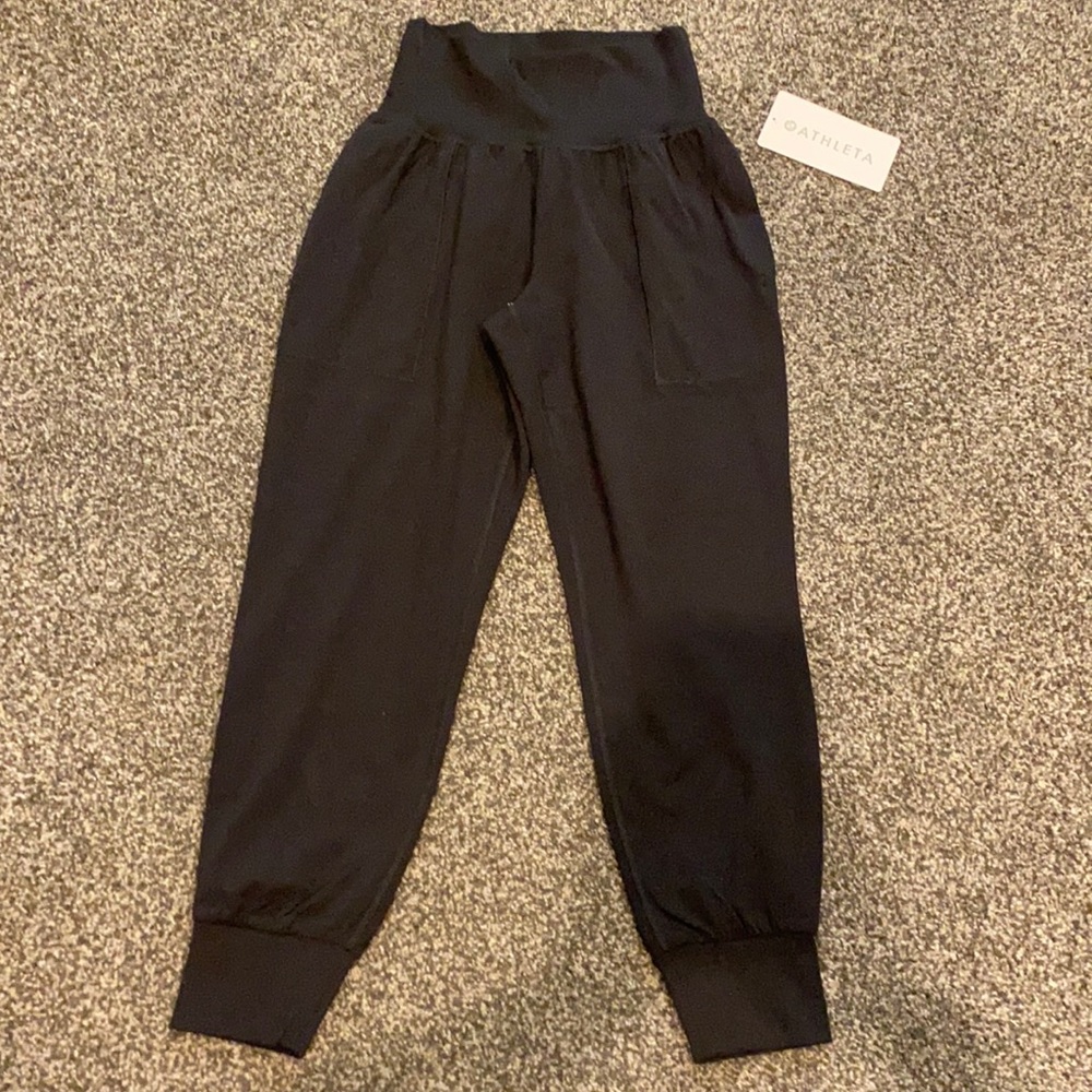 Athleta black hi wasted joggers
